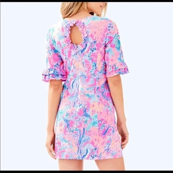 Lilly Pulitzer Fiesta Stretch Dress in Aquadesiac - Picture 4 of 14